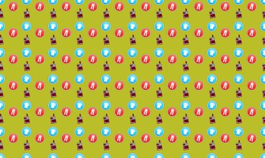 Farklı aksesuarlara sahip renkli arkaplan