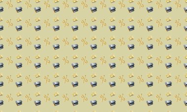 Farklı aksesuarlara sahip renkli arkaplan