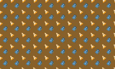 Farklı aksesuarlara sahip renkli arkaplan