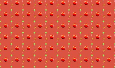 Farklı aksesuarlara sahip renkli arkaplan