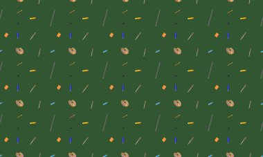 Farklı aksesuarlara sahip renkli arkaplan