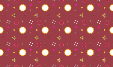 Farklı aksesuarlara sahip renkli arkaplan