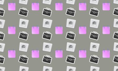 Farklı aksesuarlara sahip renkli arkaplan