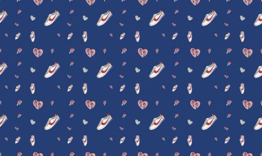 Farklı aksesuarlara sahip renkli arkaplan