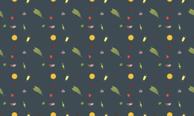 Farklı aksesuarlara sahip renkli arkaplan