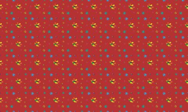 Farklı aksesuarlara sahip renkli arkaplan