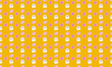 Farklı aksesuarlara sahip renkli arkaplan