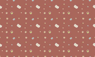 Farklı aksesuarlara sahip renkli arkaplan