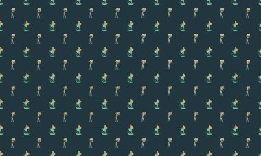 Farklı aksesuarlara sahip renkli arkaplan