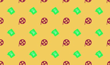 Farklı aksesuarlara sahip renkli arkaplan