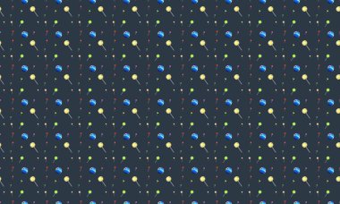 Farklı aksesuarlara sahip renkli arkaplan