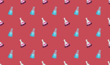 Farklı aksesuarlara sahip renkli arkaplan