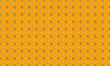 Farklı aksesuarlara sahip renkli arkaplan