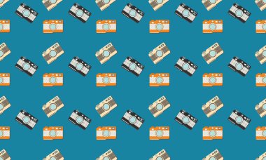 Farklı aksesuarlara sahip renkli arkaplan