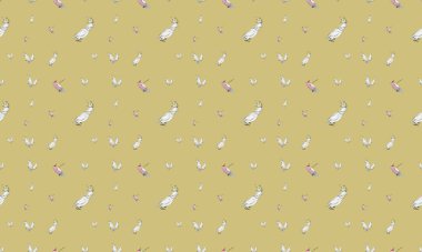 Farklı aksesuarlara sahip renkli arkaplan