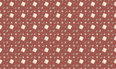 Farklı aksesuarlara sahip renkli arkaplan