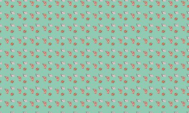 Farklı aksesuarlara sahip renkli arkaplan