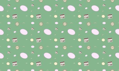 Farklı aksesuarlara sahip renkli arkaplan