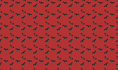 Farklı aksesuarlara sahip renkli arkaplan