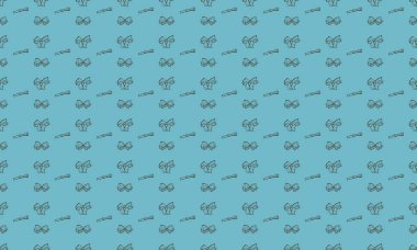 Farklı aksesuarlara sahip renkli arkaplan