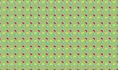 Farklı aksesuarlara sahip renkli arkaplan