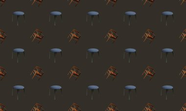 Farklı aksesuarlara sahip renkli arkaplan