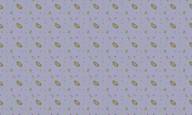 Farklı aksesuarlara sahip renkli arkaplan