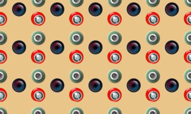 Farklı aksesuarlara sahip renkli arkaplan