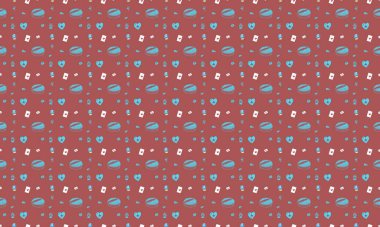 Farklı aksesuarlara sahip renkli arkaplan