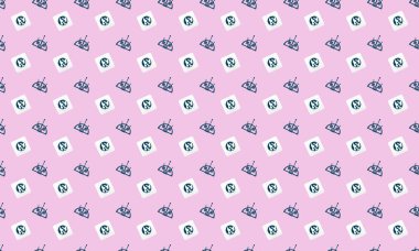 Farklı aksesuarlara sahip renkli arkaplan