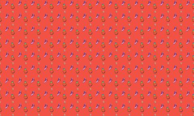 Farklı aksesuarlara sahip renkli arkaplan