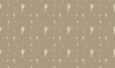 Farklı aksesuarlara sahip renkli arkaplan