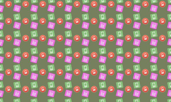 Colored background with different accessories