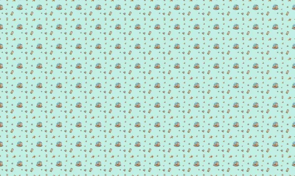 Farklı aksesuarlara sahip renkli arkaplan