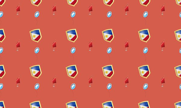 Цветной фон с различными аксессуарами