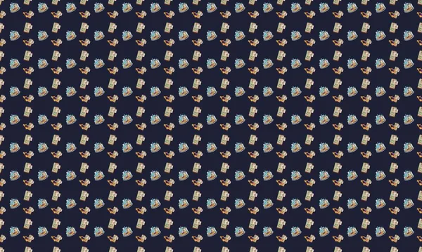 Farklı aksesuarlara sahip renkli arkaplan