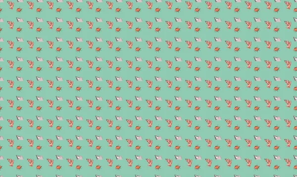 Farklı aksesuarlara sahip renkli arkaplan