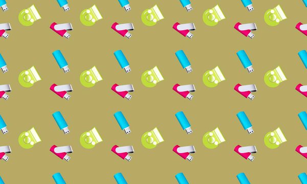 Colored background with different accessories