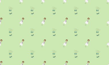 Farklı aksesuarlara sahip renkli arkaplan