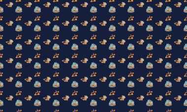 Farklı aksesuarlara sahip renkli arkaplan