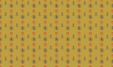 Farklı aksesuarlara sahip renkli arkaplan