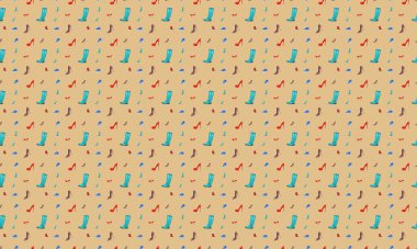 Farklı aksesuarlara sahip renkli arkaplan