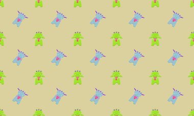 Farklı aksesuarlara sahip renkli arkaplan