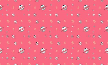 Farklı aksesuarlara sahip renkli arkaplan