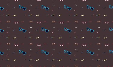 Farklı aksesuarlara sahip renkli arkaplan