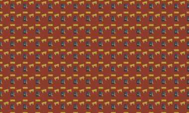 Farklı aksesuarlara sahip renkli arkaplan