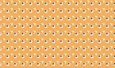 Farklı aksesuarlara sahip renkli arkaplan