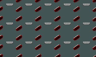 Farklı aksesuarlara sahip renkli arkaplan