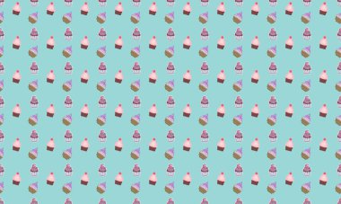 Farklı aksesuarlara sahip renkli arkaplan