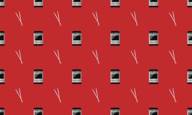 Farklı aksesuarlara sahip renkli arkaplan